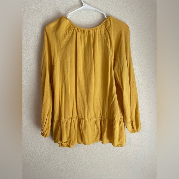 Old Navy Mustard Yellow Bohemian Women's Blouse size L - Picture 2 of 6